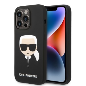 Karl Lagerfeld iPhone 14 Pro Case Cover Silicone Head Black