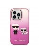 Karl Lagerfeld iPhone 14 Pro Case Cover Karl & Choupette Pink