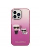 Karl Lagerfeld iPhone 14 Pro Max Hülle Case Cover Karl & Choupette Rosa Pink
