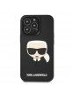 Karl Lagerfeld iPhone 14 Pro Case Cover Hülle Karl Head 3D Schwarz