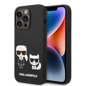 Karl Lagerfeld iPhone 14 Pro Case MagSafe Karl Choupette Silicone Black