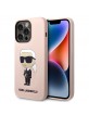 Karl Lagerfeld iPhone 14 Pro Case Magsafe Silicone Ikonik Pink