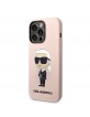 Karl Lagerfeld iPhone 14 Pro Hülle Case Magsafe Silikon Ikonik Rosa