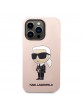 Karl Lagerfeld iPhone 14 Pro Case Magsafe Silicone Ikonik Pink