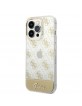 Guess iPhone 14 Pro Case Cover 4G Pattern Script Gold
