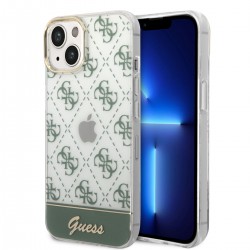 Guess iPhone 14 Case Cover 4G Pattern Script Green