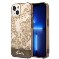 Guess iPhone 14 Case Cover Porcelain Collection Brown