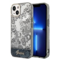 Guess iPhone 14 Plus Hülle Case Cover Porcelain Kollektion Grau