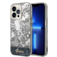 Guess iPhone 14 Pro Max Hülle Case Cover Porcelain Kollektion Grau