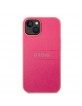 Guess iPhone 14 Plus Case Cover Saffiano Stripe Fuchsia Pink