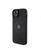 Mercedes iPhone 15 Plus / 14 Plus Case Genuine Leather MagSafe Crossed Black