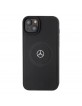 Mercedes iPhone 15 Plus / 14 Plus Case Genuine Leather MagSafe Crossed Black