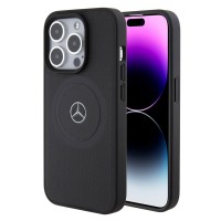 Mercedes iPhone 15 Pro Hülle Case MagSafe Echtleder Schwarz