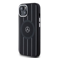 Mercedes iPhone 15 14 13 Hülle Case MagSafe Silikon Stripes Schwarz