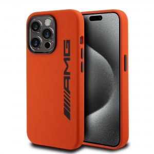 AMG Mercedes iPhone 15 Pro Hülle Case MagSafe Silikon Orange