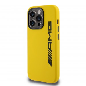 AMG Mercedes iPhone 15 Pro Case MagSafe Silicone Yellow