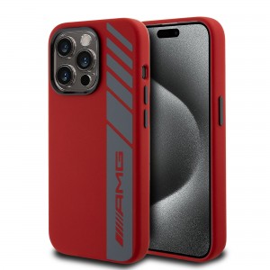 AMG Mercedes iPhone 15 Pro Case MagSafe Silicone Red