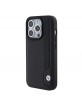 BMW iPhone 15 Pro Case Cover Genuine Leather Blue Dots Black