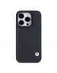 BMW iPhone 15 Pro Case Cover Genuine Leather Blue Dots Black