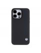 BMW iPhone 15 Pro Max Case Cover Genuine Leather Blue Dots Black