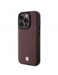 BMW iPhone 15 Pro Hülle Case Echtleder Cover Pattern Rot Burgundy