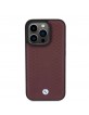 BMW iPhone 15 Pro Case Genuine Leather Cover Pattern Red Burgundy