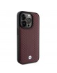 BMW iPhone 15 Pro Hülle Case Echtleder Cover Pattern Rot Burgundy