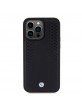 BMW iPhone 15 Pro Max Case Genuine Leather Cover Pattern Black