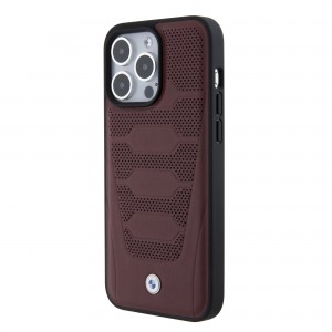 BMW iPhone 15 Pro Max Case Seats Pattern Cover Red Burgundy