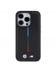 BMW iPhone 15 Pro Hülle Case Tricolor Metall M + BMW Logo Schwarz