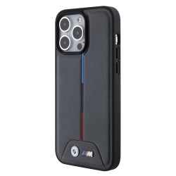 BMW iPhone 15 Pro Max Hülle Case Tricolor Metall M + BMW Logo Grau