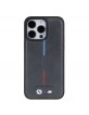 BMW iPhone 15 Pro Max Hülle Case Tricolor Metall M + BMW Logo Grau