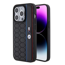 BMW iPhone 15 Pro Case M Edition Hexo Pattern Black