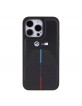 BMW iPhone 15 Pro Max Case Carbon Cover Tricolor Stripe Black