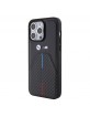 BMW iPhone 15 Pro Max Case Carbon Cover Tricolor Stripe Black