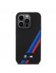 BMW iPhone 15 Pro Case Cover Silicone Stripes Black