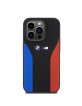 BMW iPhone 15 Pro Hülle Case Cover Silikon Blue Red Stripes M Schwarz