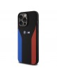 BMW iPhone 15 Pro Max Hülle Case Cover Silikon Blue Red Stripes M Schwarz