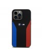 BMW iPhone 15 Pro Max Hülle Case Cover Silikon Blue Red Stripes M Schwarz