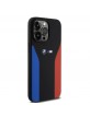 BMW iPhone 15 Pro Max Case Cover Silicone Blue Red Stripes M Black