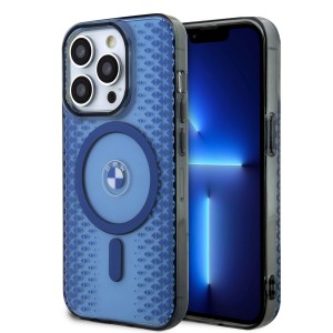 BMW iPhone 15 Pro Case Cover MagSafe Pattern Blue