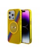 BMW iPhone 15 Pro Case Cover MagSafe Tricolor Stripes Yellow