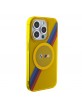 BMW iPhone 15 Pro Case Cover MagSafe Tricolor Stripes Yellow