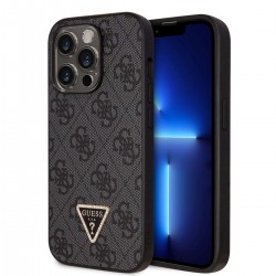 Guess iPhone 14 Pro Hülle Case Cover Triangle Diamond Strass 4G Schwarz