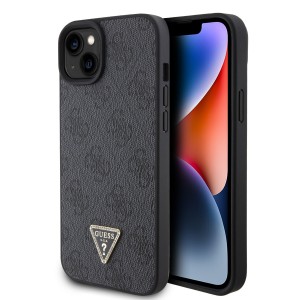 Guess iPhone 15 Hülle Case Cover 4G Diamond Triangle Strass Schwarz