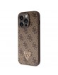 Guess iPhone 14 Pro Hülle Case Cover Triangle Diamond Strass 4G Braun