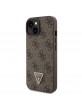 Guess iPhone 15 Hülle Case Cover Triangle Diamond Strass 4G Braun