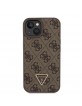 Guess iPhone 15 Case Cover Triangle Diamond Rhinestone 4G Brown