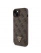 Guess iPhone 15 Plus Case Cover Triangle Diamond Rhinestone 4G Brown
