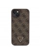 Guess iPhone 15 Plus Case Cover Triangle Diamond Rhinestone 4G Brown